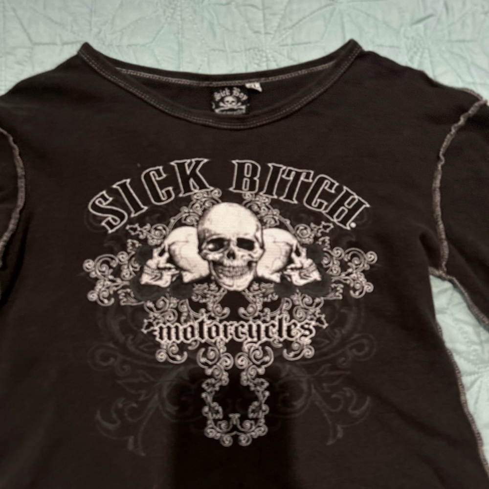 Sick bit**motorcycle long sleeve crop size xl